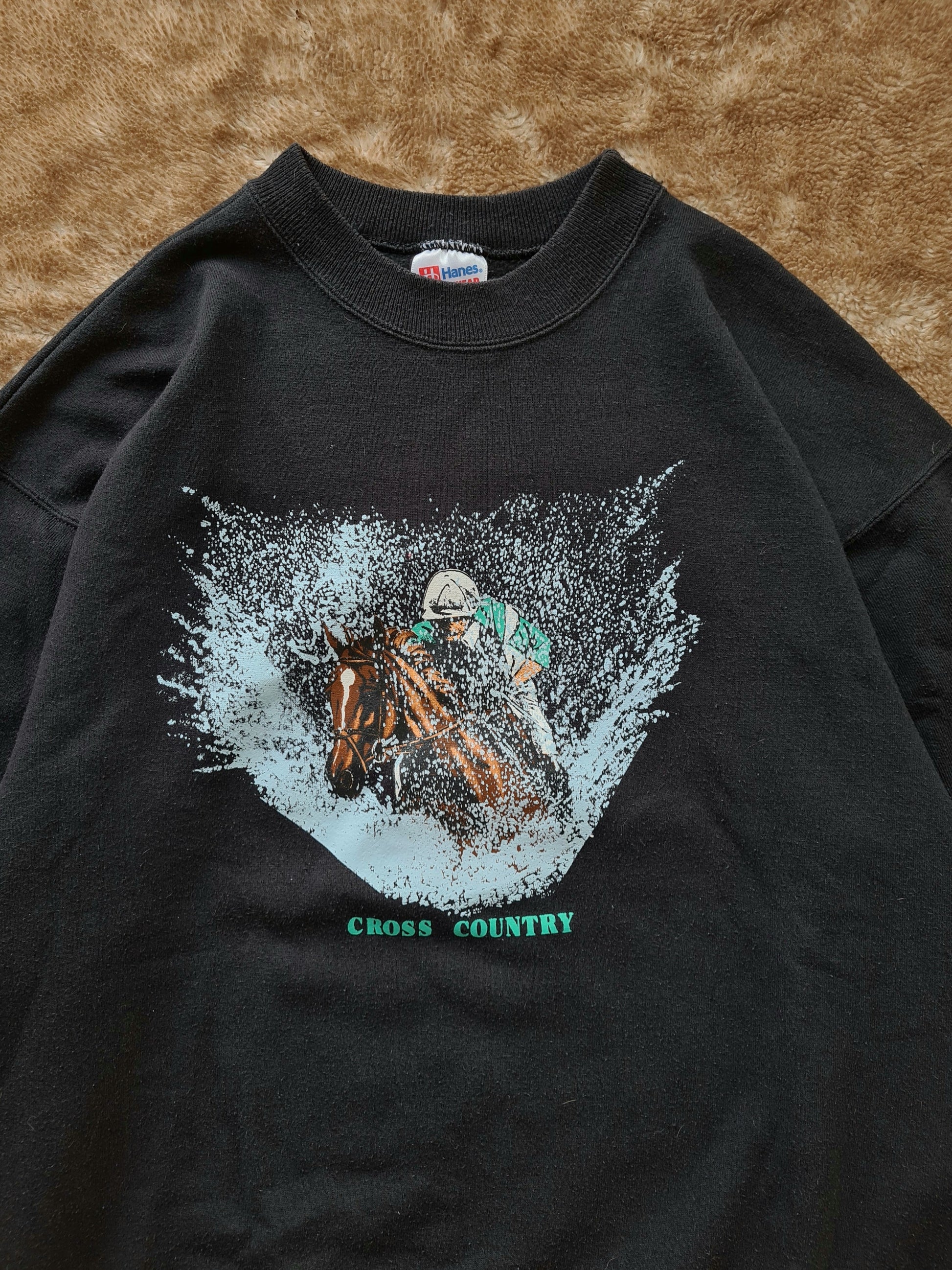 De vintage winkel met tweedehands kleding uit de thrift | 90s HANES ''CROSS COUNTRY'' SWEATSHIRT [L] SWEATSHIRT