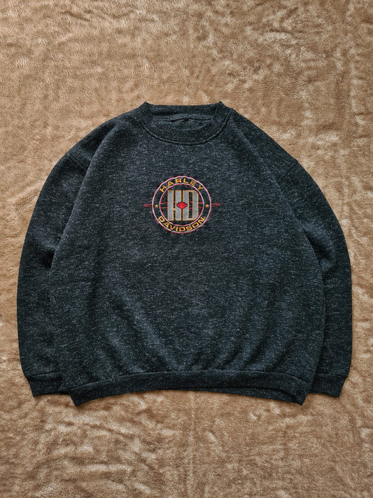 De vintage winkel met tweedehands kleding uit de thrift | 90s HARLEY DAVIDSON EMBROIDERED SWEATSHIRT [L] SWEATSHIRT