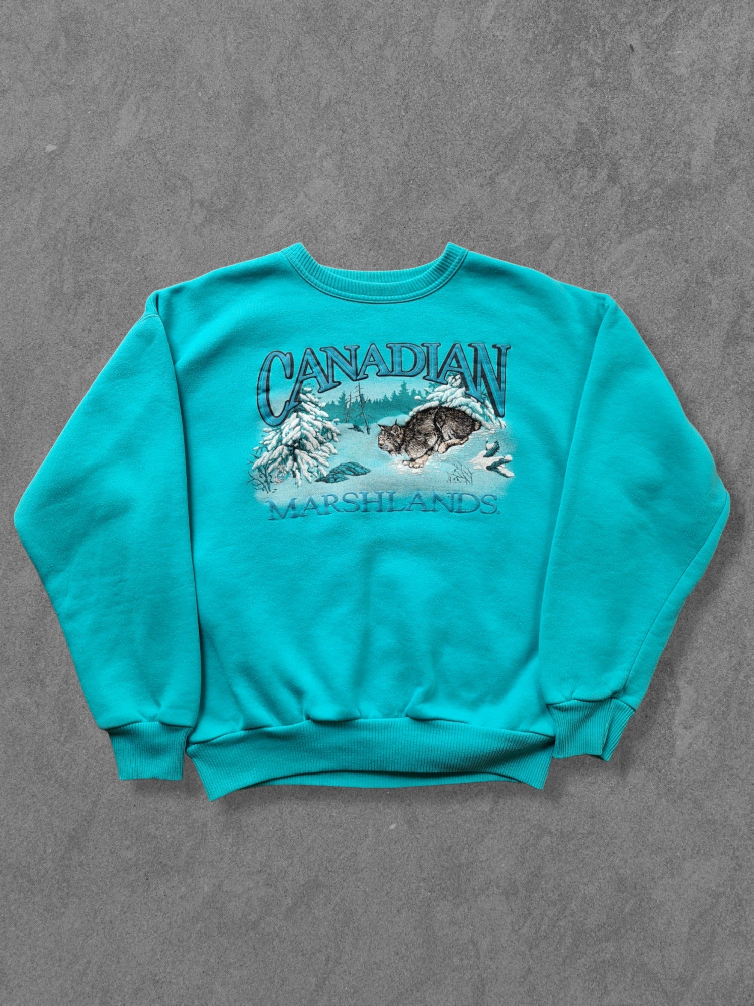 De vintage winkel met tweedehands kleding uit de thrift | 90s MARSHLANDS ''CANADIAN WILDLIFE'' SWEATSHIRT [XL] SWEATSHIRT