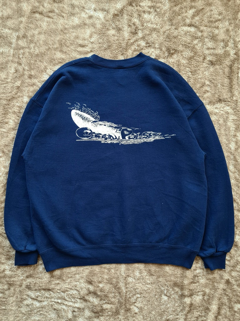 De vintage winkel met tweedehands kleding uit de thrift | 90s RUSSELL ATHLETIC ''OCEAN PULSE'' SWEATSHIRT [XL] SWEATSHIRT